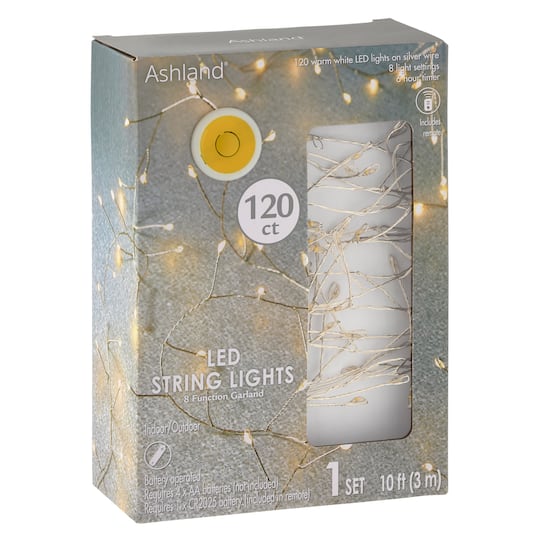 120ct. Warm White LED String Lights Garland by Ashland&#xAE;